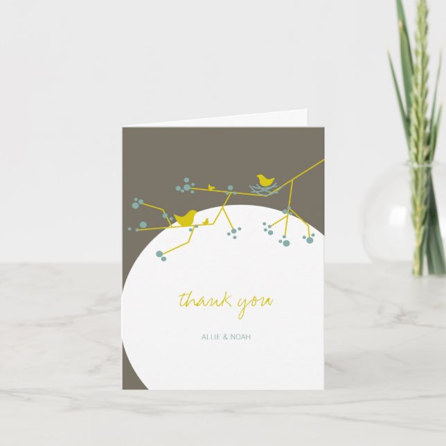 Tarjeta de agradecimiento de Baby Shower Nesting B (Anverso)