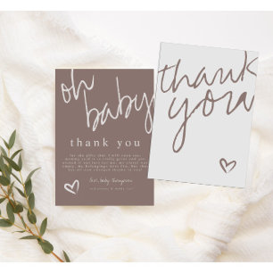 Tarjeta de agradecimiento de Baby Shower Neutral p