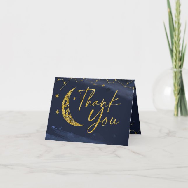 Tarjeta de agradecimiento de Baby Shower Night Sky (Anverso)