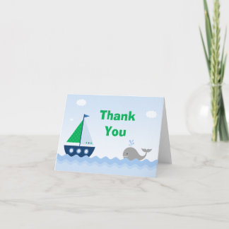 Tarjeta de agradecimiento de Baby Shower para barc