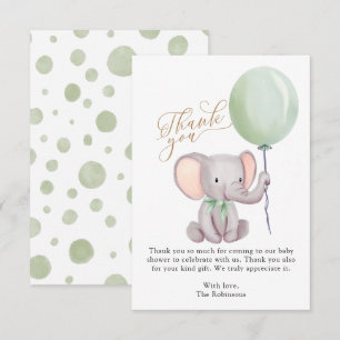 Tarjeta de agradecimiento de Baby Shower para Elef