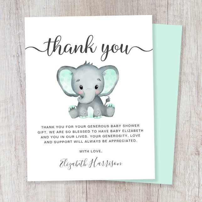 Tarjeta de agradecimiento de Baby Shower para Elef (Subido por el creador)