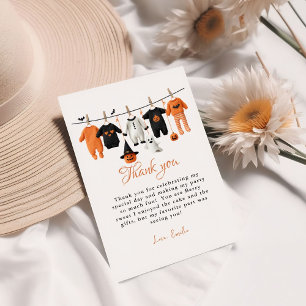 Tarjeta de agradecimiento de Baby Shower para ropa