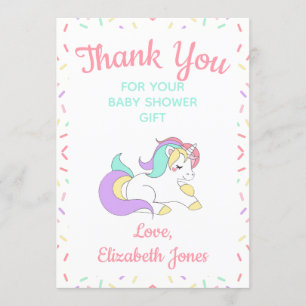 Tarjeta de agradecimiento de Baby Shower Pastel Un
