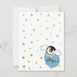 Tarjeta de agradecimiento de Baby Shower, "Pingüin