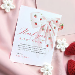 Tarjeta de agradecimiento de Baby Shower Pink Bow