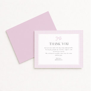 Tarjeta de agradecimiento de Baby Shower Pink Ging