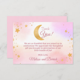 Tarjeta de agradecimiento de Baby Shower Pink Over
