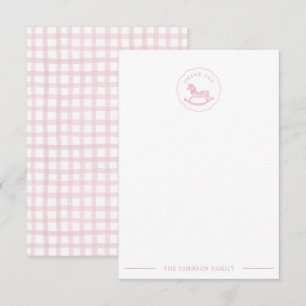 Tarjeta de agradecimiento de Baby Shower Pink Rocs