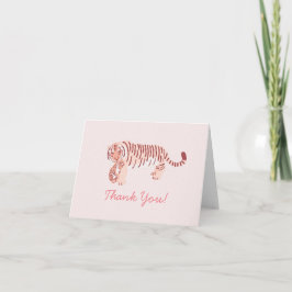 Tarjeta de agradecimiento de Baby Shower Pink Tige