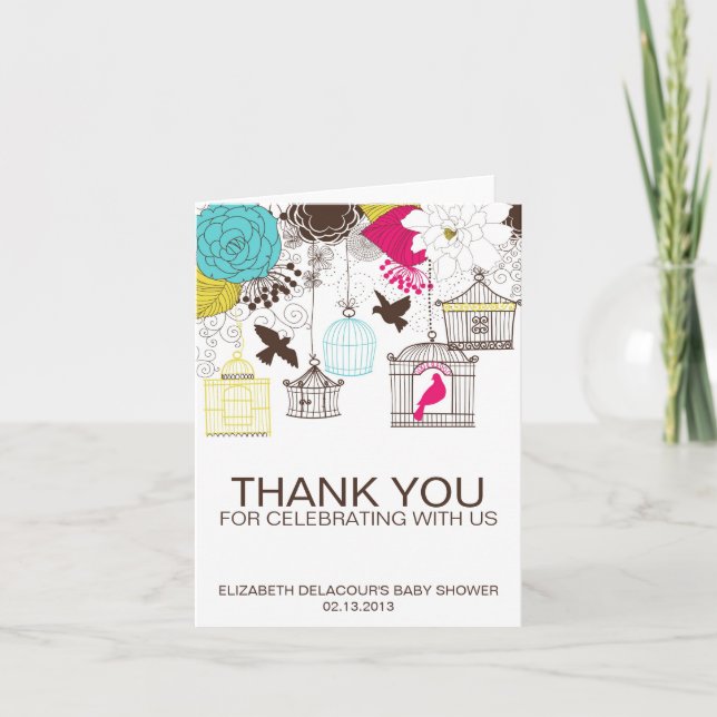 Tarjeta de agradecimiento de Baby Shower por sus c (Anverso)