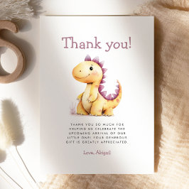 Tarjeta de agradecimiento de Baby Shower Purple Di