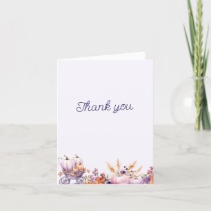Tarjeta de agradecimiento de Baby Shower Purple Li