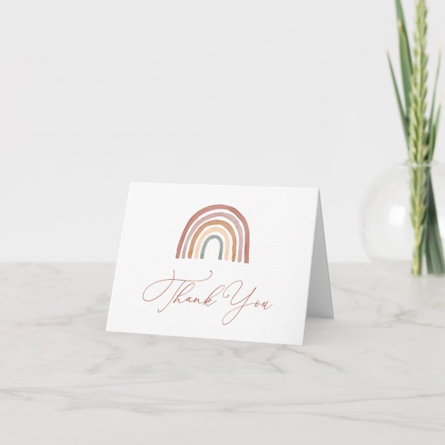 Tarjeta de agradecimiento de Baby Shower Rainbow (Anverso)