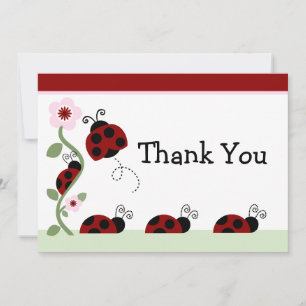 Tarjeta de agradecimiento de Baby Shower Red Ladyb