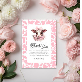 Tarjeta de agradecimiento de Baby Shower Rosa de v
