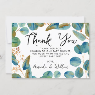 Tarjeta de agradecimiento de Baby Shower Rustic Eu