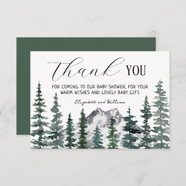 Tarjeta de agradecimiento de Baby Shower Rustic Pi (Anverso / Reverso)