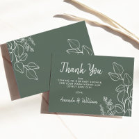 Tarjeta de agradecimiento de Baby Shower Sage Gree