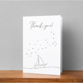 Tarjeta de agradecimiento de Baby Shower Sailboat 