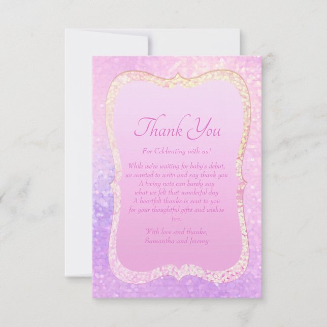 Tarjeta de agradecimiento de Baby Shower singulare (Anverso)