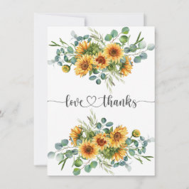 Tarjeta de agradecimiento de Baby Shower Sunflower