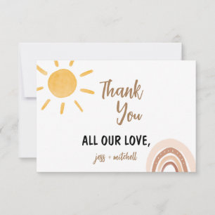 Tarjeta de agradecimiento de Baby Shower Sunshine