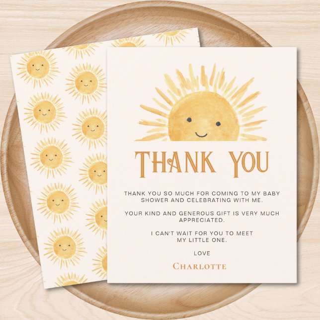 Tarjeta de agradecimiento de Baby Shower Sunshine  (Subido por el creador)