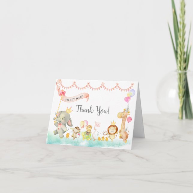 Tarjeta de agradecimiento de Baby Shower Sweet Ani (Anverso)