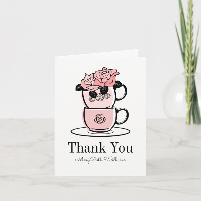 Tarjeta de agradecimiento de Baby Shower Tea Teacu (Anverso)