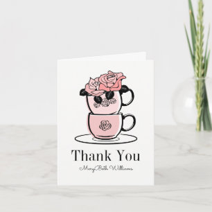 Tarjeta de agradecimiento de Baby Shower Tea Teacu