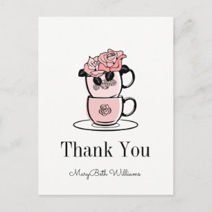 Tarjeta de agradecimiento de baby shower Teacup & 