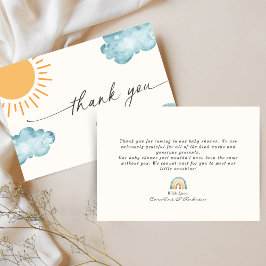 Tarjeta de agradecimiento de Baby Shower temática