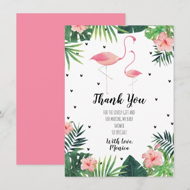 Tarjeta de agradecimiento de Baby Shower temática  (Anverso / Reverso)