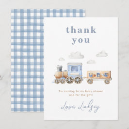 Tarjeta de agradecimiento de Baby Shower Train