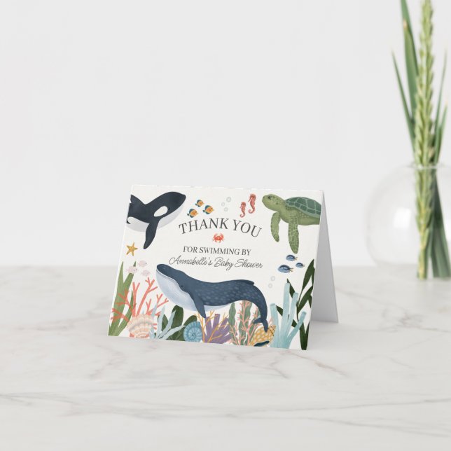 Tarjeta de agradecimiento de Baby Shower Under the (Anverso)