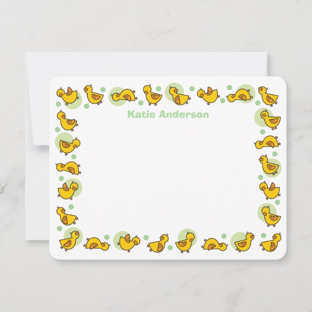 Tarjeta de agradecimiento de Baby Shower verde de  (Anverso)