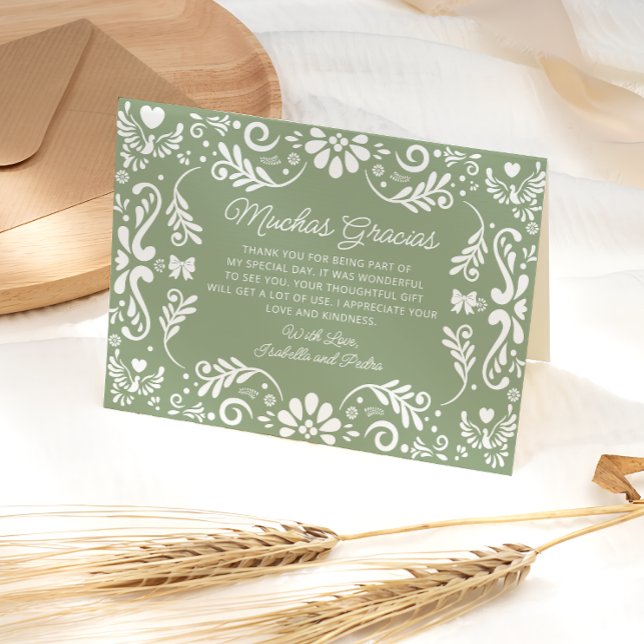 Tarjeta de agradecimiento de Baby Shower verde sab (Subido por el creador)