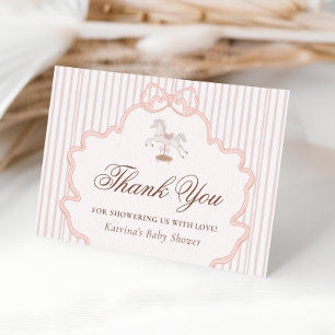 Tarjeta de agradecimiento de baby shower vintage d
