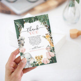 Tarjeta de agradecimiento de Baby Shower Wild Safa