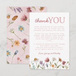 Tarjeta de agradecimiento de Baby Shower Wildflowe