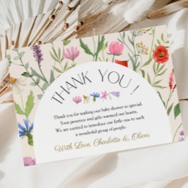 Tarjeta de agradecimiento de Baby Shower Wildflowe