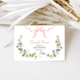 Tarjeta de agradecimiento de Baby Shower Wildflowe