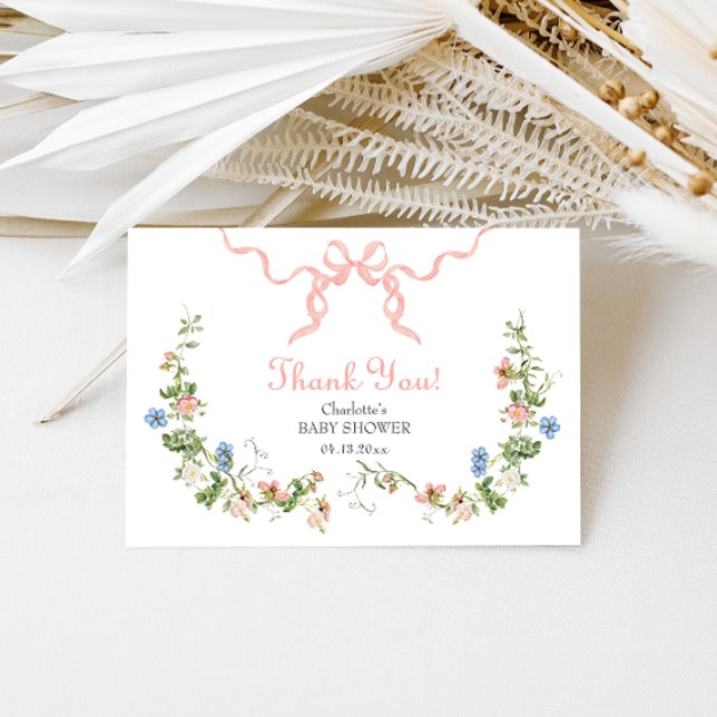 Tarjeta de agradecimiento de Baby Shower Wildflowe (Subido por el creador)