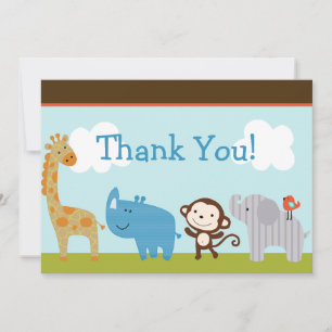 Tarjeta de agradecimiento de Baby Shower Wildlife 