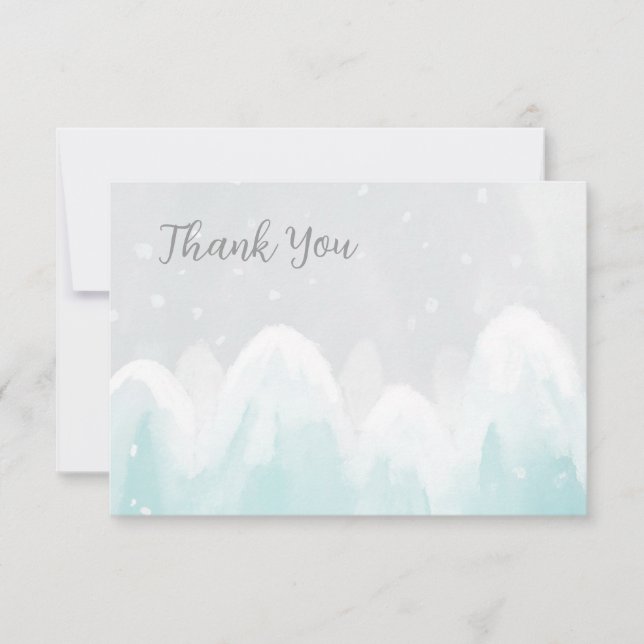 Tarjeta de agradecimiento de Baby Shower WInter Sn (Anverso)