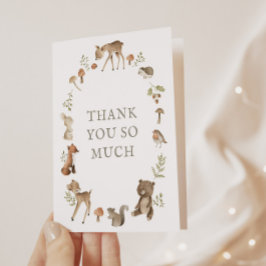 Tarjeta de agradecimiento de Baby Shower Woodland 
