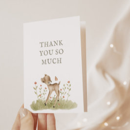 Tarjeta de agradecimiento de Baby Shower Woodland 