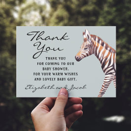 Tarjeta de agradecimiento de Baby Zebra Baby Showe
