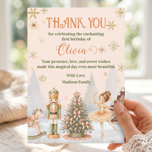 Tarjeta de agradecimiento de bailarina de azúcar d (Nutcracker Sugar Plum Fairy Ballerina Thank You Card)